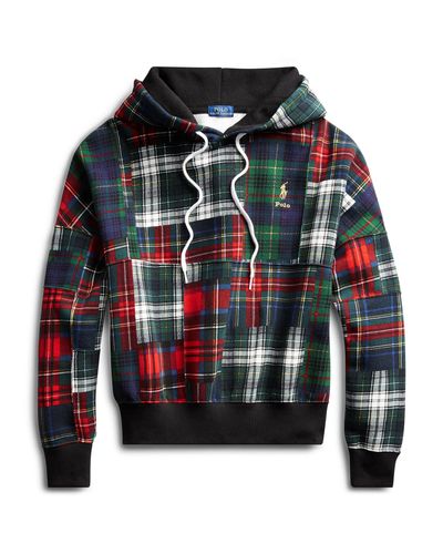 patchwork polo hoodie