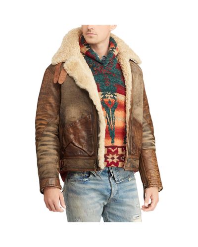 polo shearling bomber jacket