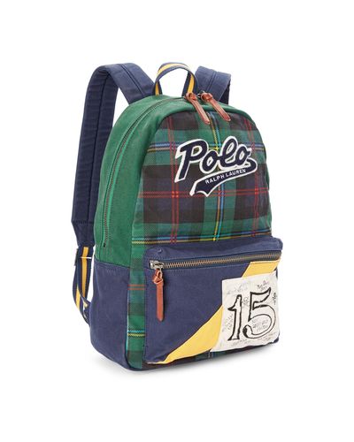 polo bear tartan backpack