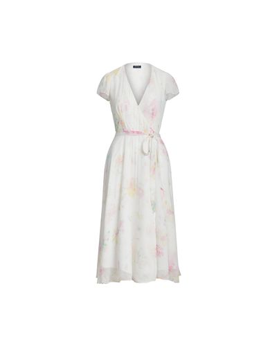 Polo Ralph Lauren Floral Crinkle Wrap Dress - Size 14 - Lyst