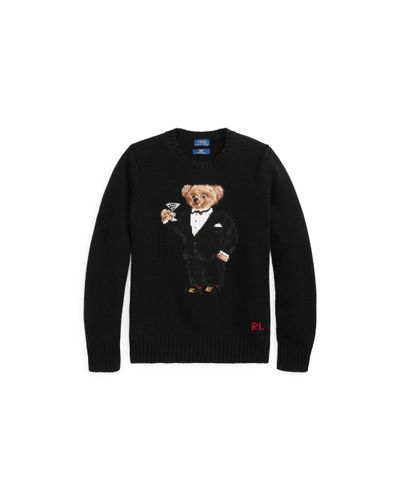 Polo Ralph Lauren Martini Bear Wool Sweater in Black - Lyst