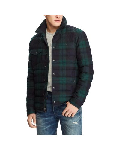 polo plaid bubble jacket