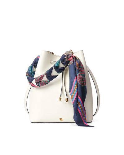 ralph lauren leather debby drawstring bolsa