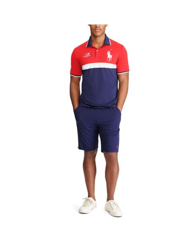 Polo Ralph Lauren Rubber Us Open Ball Boy Polo Shirt In French Navy Blue For Men Lyst