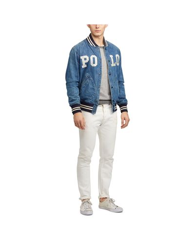 polo denim varsity jacket