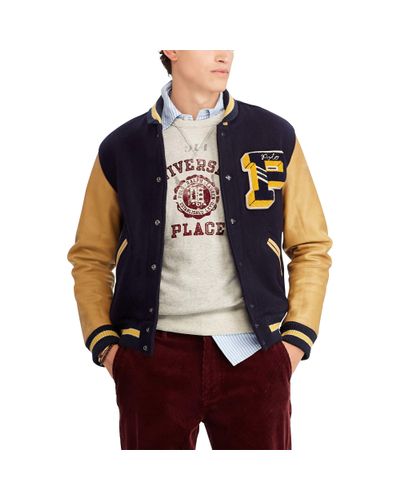 Polo Ralph Lauren Wool-blend Letterman Jacket in Navy (Blue) for 