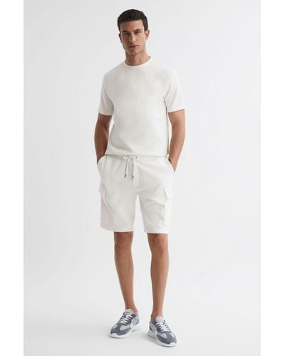 Reiss Oliver - White Interlock Jersey Cargo Shorts