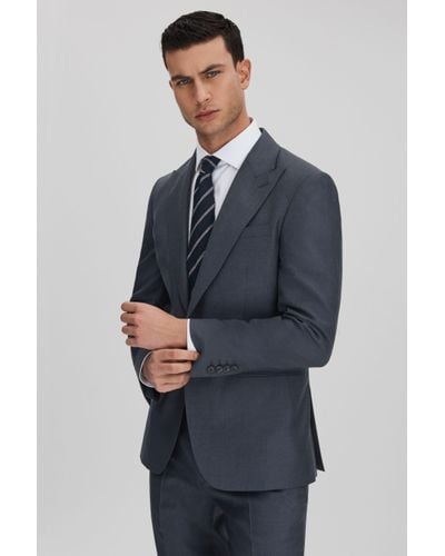 Reiss Humble - Airforce Blue Slim Fit Single Breasted Wool Blazer