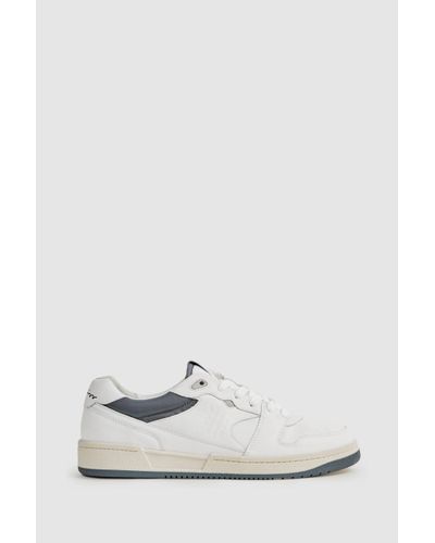 Reiss Astor Lace-up Trainers - White Leather Colourblock