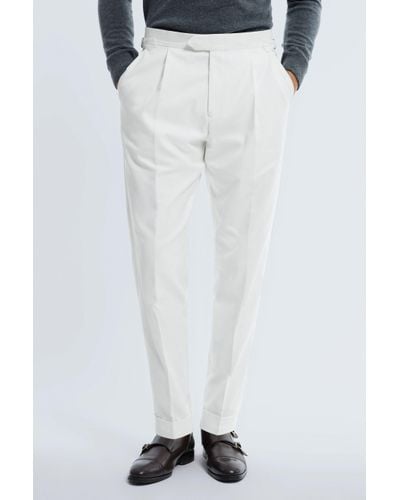 ATELIER Sea Cotton Slim Fit Trousers - White
