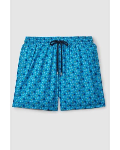 Vilebrequin Foldable Turtle Print Swim Shorts - Blue