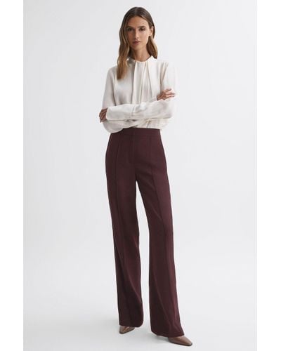 Reiss Aleah - Burgundy Pull On Trousers - Red