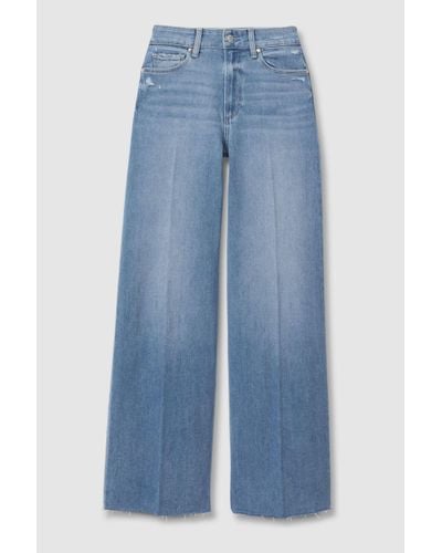 PAIGE Flared Cropped Jeans - Blue