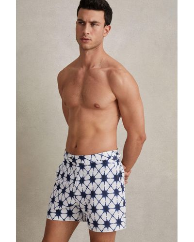 Reiss California - White/blue Printed Swim Shorts