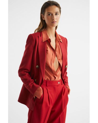 Reiss Lola - Red Double Breasted Blazer, Us 2