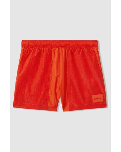 Calvin Klein Calvin Orange Underwear Drawstring Swim Shorts - Red