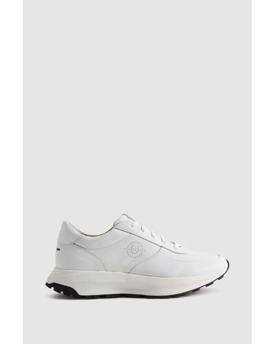 Unseen Footwear Leather Trinity Stamp Trainers - White