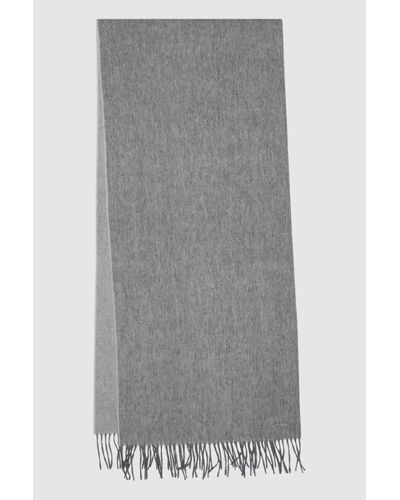 Reiss Picton - Soft Grey Wool-cashmere Scarf, One