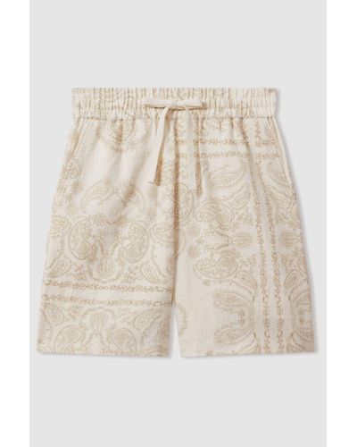 Les Deux Les Ramie-cotton Drawstring Shorts - Natural