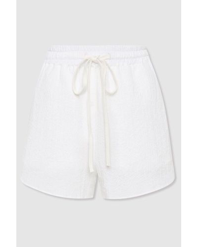 Bondi Born Cotton Blend Drawstring Shorts - White