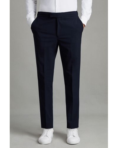Reiss Found - Navy Relaxed Drawstring Trousers, Us 35 - Blue