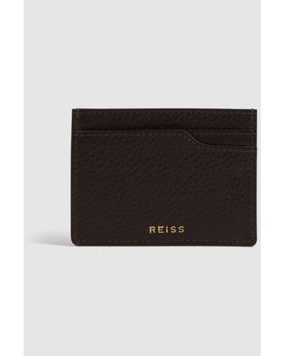 Reiss Cabot - Chocolate Leather Card Holder - Brown