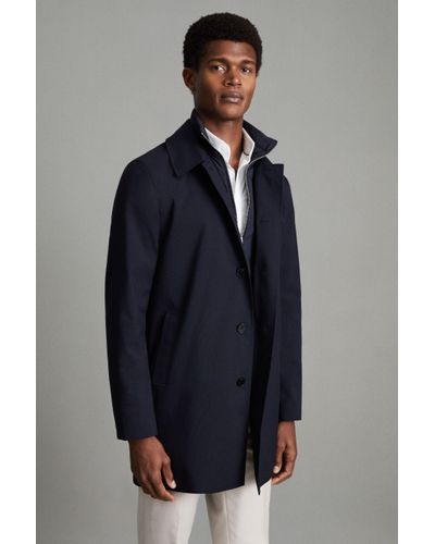 Reiss Perrin - Navy Jacket With Removable Funnel-neck Insert, Uk 3x-large - Blue