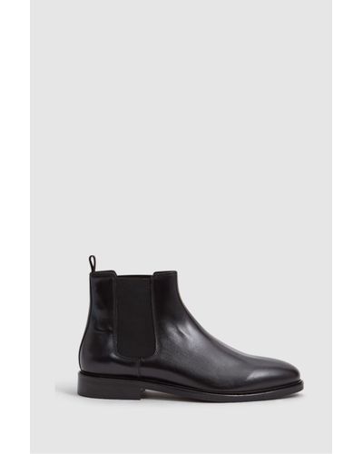 Reiss Tenor - Black Leather Chelsea Boots, Us 10