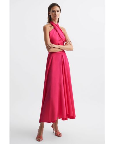 Reiss Ruby - Pink Occasion Maxi Skirt, Us 8 - Red
