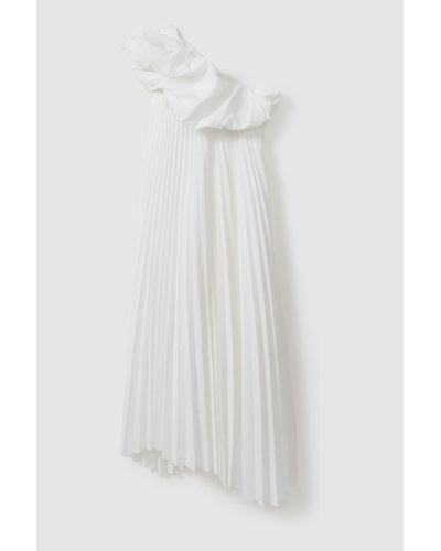 Acler One-shoulder Asymmetric Midi Dress - White