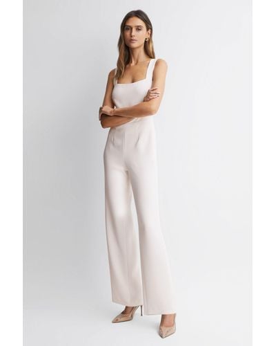 GOOD AMERICAN Tailored Jumpsuit, Ivory - White