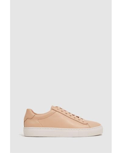 Reiss Finley - Biscuit Lace Up Leather Trainers, Us 9.5 - Multicolour
