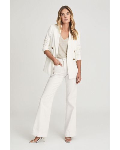 Reiss Isa - White High Rise Flared Jeans - Natural
