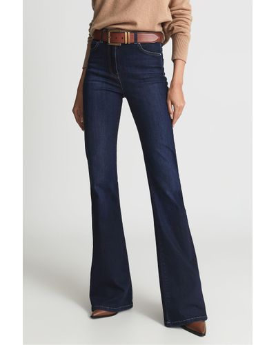 Navy flared best sale jeans