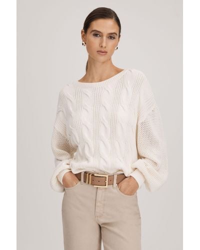 PAIGE Cotton Blend Knitted Jumper - Natural