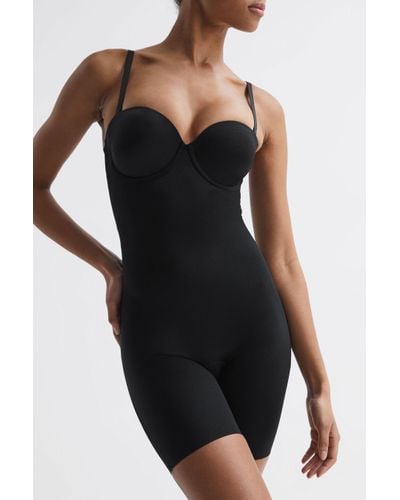 Spanx Shapewear Firming Strapless Mid-thigh Bodysuit With Cups - Black