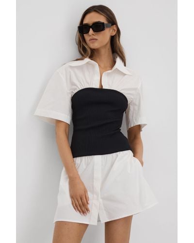 Anna Quan Hybrid Shirt Mini Dress - White