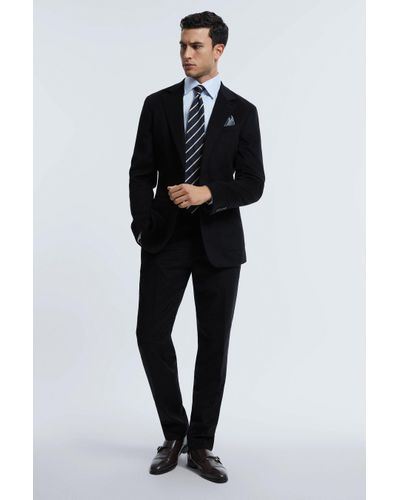 ATELIER Italian Cashmere Modern Fit Trousers - Black
