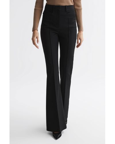 Reiss Dylan - Black Flared High Rise Trousers