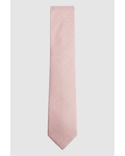 Reiss Liam - Soft Pink Liam Polka Dot Tie, One