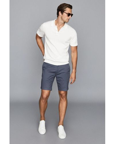 Reiss Wicket - Airforce Blue Casual Chino Shorts, 38r