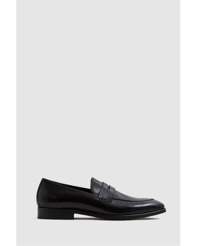 Reiss Grafton - Black Leather Saddle Loafers, Us 10