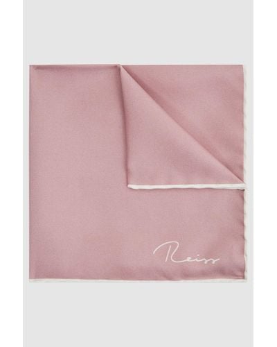 Reiss Ceremony - Pink Plain Silk Pocket Square, One