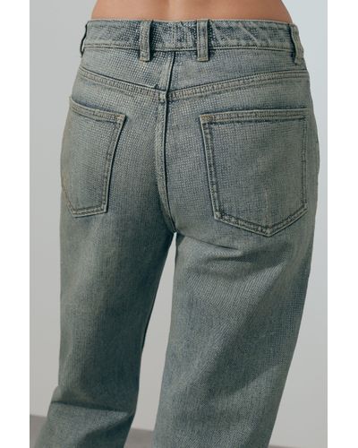 ATELIER Embellished Wide Leg Jeans - Grey
