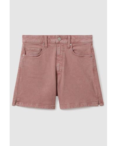 PAIGE High Rise Denim Shorts - Pink
