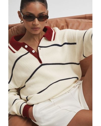 The Upside Oversized Cotton Polo Jumper - Natural