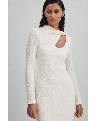 Significant Other Textured Cut-out Midi Dress - White