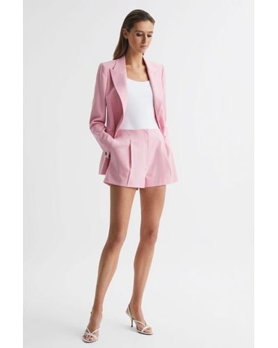 Reiss Blair - Pink Mid Rise Tailored Shorts, Us 2