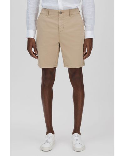 PAIGE Cotton Blend Chino Shorts - Natural