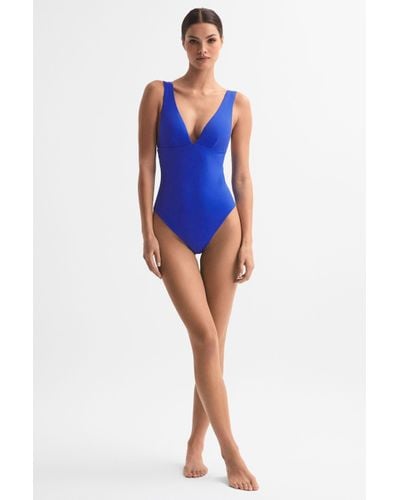 Reiss Luna - Blue Italian Fabric Swimsuit